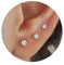 Halora Ohrringe Stecker Set Damen - Goldene Herz Ohrstecker Klein für Mehrere Ohrlöcher - Zirkonia Earrings for Women