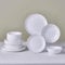 Karaca Diamond 24-Piece Glass Dinner Set for 6 People, Dinner Plate (25.5cm), Side Plate (19cm), Pasta Bowl (20.5cm), Soup Bowl (15.5cm), Dishwasher Safe, White