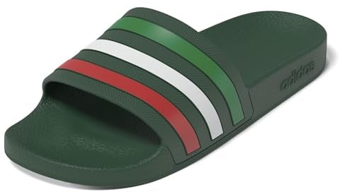 adidas Unisex Adilette Aqua Slides, team dark green/ftwr white/bright red, 38 EU