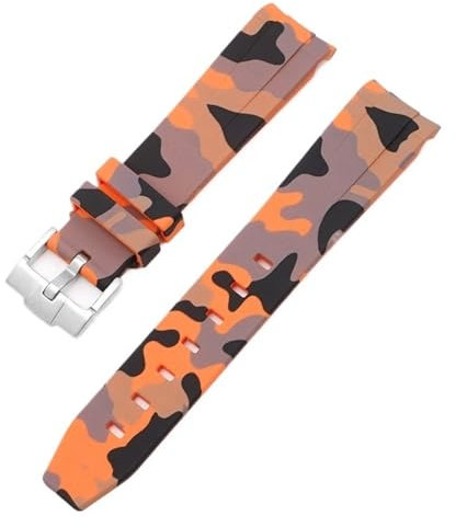 EPANO Pulsera de goma de silicona con extremo curvado para Omega Swatch MoonSwatch para hombres y mujeres, accesorio de correa de reloj deportivo de 20 mm, 20mm, Ágata