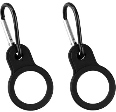 Bojueshaw 2Pcs Silicone Water Bottle Clips,Secure Hanging Straps,Portable Buckle Ring Holder for Camping Hiking Mountain Climbing