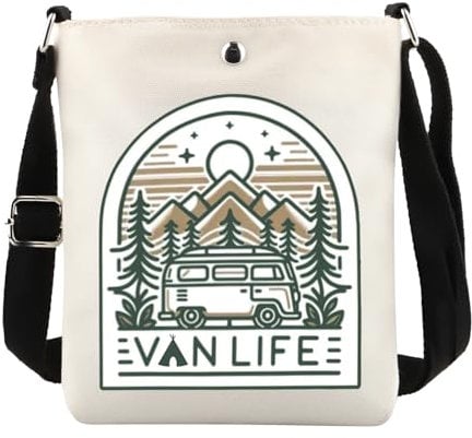 Camper Life Corssbody Bag Traveller Gift Nature Lover Gift Camper Gift Van Enthusiast Messenger Bag, Vanli Cb UK, 0