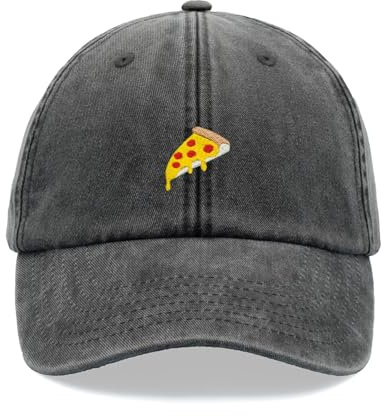 Pizza Slice Baseballkappe, Vintage, gewaschen, Unisex, verstellbar