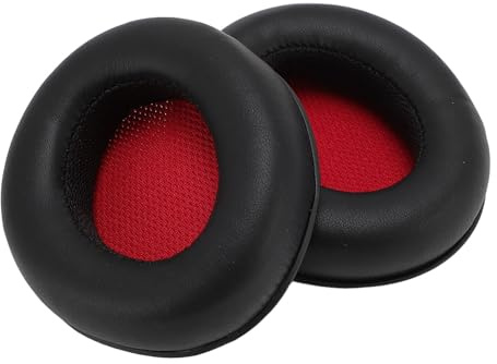 Alomejor Bequeme Ersatz-Ohrpolster für Listen Wireless-Kopfhörer, Verbesserte Klangqualität Beim Gaming, 2 Ohrpolster-Abdeckungen für Lange Nutzungsdauer (Black)