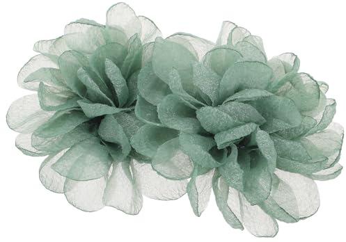 Abaodam Flores para Zapatos de Mujer, Clip Desmontable de Paño, 2 Piezas, Color Verde, Adecuado para Bodas y Ocasiones Obsequios
