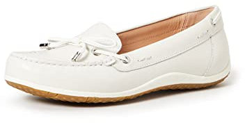 Geox Femme D Vega Moc B Mocassins, Off White, 38.5 EU