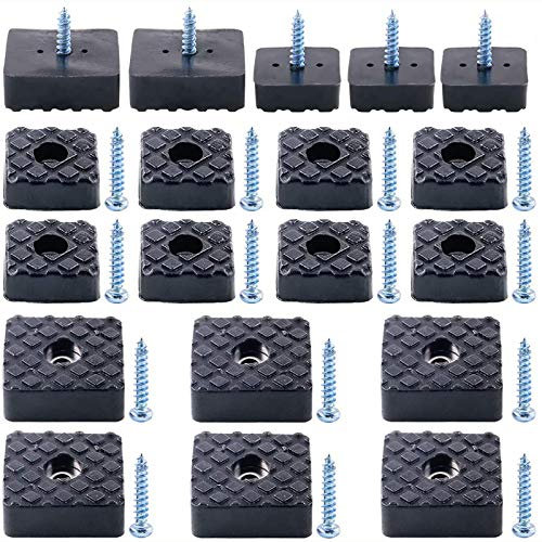 Swpeet Möbelbeine Quadrat mit Schrauben,ummi Stuhl Kappen Füße Pads,Stuhlkappen Stuhlbeinschutz Stuhlbeinkappen Stuhlbein Socken Tische und stühle,22 mm und 30 mm,schwarz,80 Stück