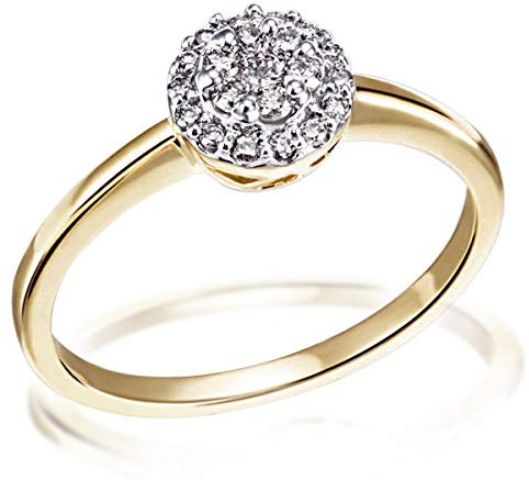 Goldmaid Damenring Glamour 585/- Gelbgold 21 Brillanten zus. 0,25 ct.