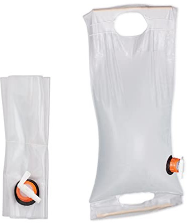 Relaxdays Bidón Plegable para Agua, 10 L, Garrafa con Grifo, No Deja Olores ni Sabores, PVC, Transparente