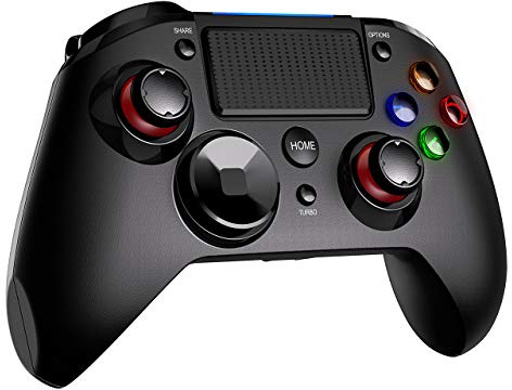 PICTEK Manette PS4 sans Fil, Manette de Jeu avec USB Rechargeable 1300mAh, Contrôleur de Jeu Compatible avec Playstation 4 /PC/Android, Bluetooth, Wireless, Casque Audio De 3,5 mm, Micro