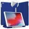 VAGHVEO Coque pour iPad 9,7 2018 2017 /iPad Air 1 2 avec Pencil Holder [Stylet Apple non Inclus], Étui Cover de Protection Cuir PU, Souple TPU Smart Shell Stand Arrière Translucide Housse, Bleu Marine
