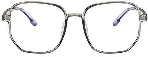 KOOSUFA Mode Groß Anti Blaulicht Brille Ohne Sehstärke Damen Herren Retro Quadratischer Blaulichtfilter Brille Brillengestelle Computer Gaming Anti Müdigkeit Brillen mit Etui (Durchsichtig Grau)