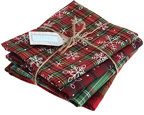 Trimits GTC148 Fat Quarter Stoffbündel: 4-teilige Packung: Tartan bedruckt, Weihnachtstartan, 54 x 45cm