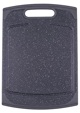 Steuber Schneidebrett mit Saftrinne, 36 x 25 cm, beidseitig verwendbar, messerschonend, Anti-Rutsch-Oberfläche, Granit