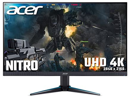 Acer Nitro VG280Kbmiipx 28 Zoll 4K Ultra HD Gaming Monitor (IPS Panel, FreeSync, 60Hz, 4ms, HDR 10, DP, HDMI, schwarz/blau)