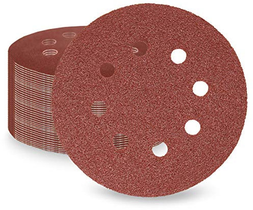 LESNIC 60 Körnung Schleifscheiben 50 Stück, 125mm Schnellwechselscheiben Klett-Schleifpapier für Elektroschleifer, Zuverlässige Haftung auf den Schleifgeräten