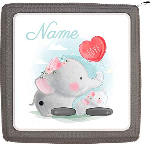 TheSmartGuard Folie passend für die Toniebox | Schutzfolie Sticker | individuell anpassbar | Baby Elefant hält Luftballon Love mit Name personalisiert | Handschrift