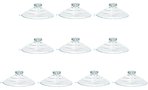 Ruiwaer 10 x 60 mm große Saugnäpfe für Gemüse, Regal, Kranz, Schild, Weihnachtsdekoration, Sonnenfänger, Dekorationen, Vogelfutterspender, Aufhänger, Windschutz (Traglast: 3,2 kg), transparent