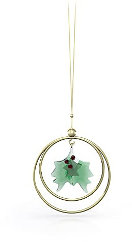 SWAROVSKI Holly Leaves Holiday Ornament, klare Kristalle