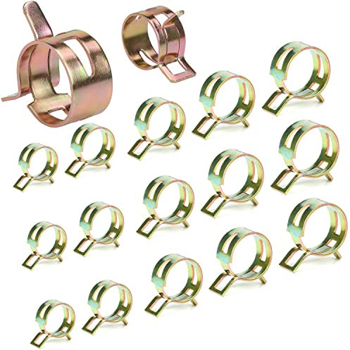 acdokuk 50 Stück Metall Schlauchschellen, 5 Größen: 5 mm, 6 mm, 7 mm, 8 mm, 9 mm für Luftschlauch, Kraftstoffrohr, Silikonschlauch, Ablaufschlauch, Vakuumschlauch, Bronze