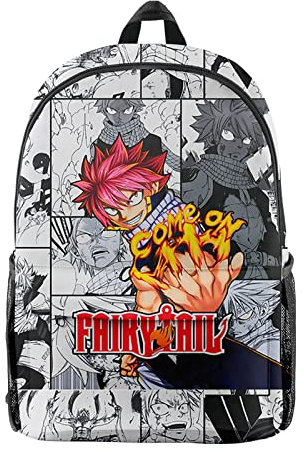 xhomeshop Fairy Tail Rucksack Anime 3D Druck College Stil Schlüsselanhänger Tasche Reiserucksack Etherious Natsu Dragneel Kollektion Cosplay Oxford Stofftaschen für Unisex