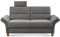 CAVADORE 3-Sitzer Sofa Wyk / 3er Couch im Landhausstil mit Federkern, Kopfstütze + Holzfüßen / 186 x 90 x 89 / Chenille, Grau