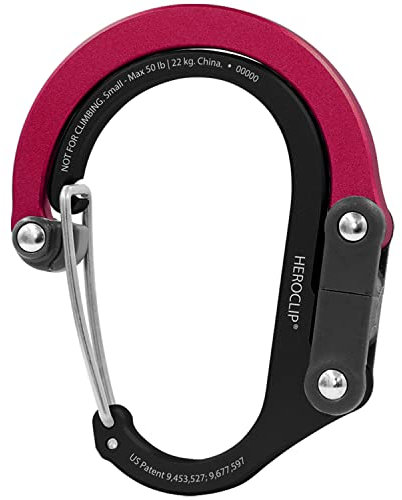 GEAR AID HEROCLIP Small - Carabiner Clip, Hook & Hang Camping Accessories, Handbag, Purse or Backpack, Baby Pushchair Pram Hanger, Multifunctional Cool Gadget Gift