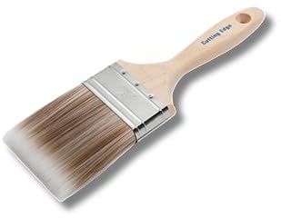 Cutting Edge Professional Premium Quality SRT Synthetic Filament Paint Brushes - 4 - Wooden Ergonomic Grip Beavertail Handle - Suitable for All Paints, No Breaking-In Required (4 / 100mm)