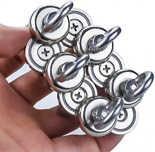 FINDMAG 16 Stück Magnethaken Extra Stark, Magnet Haken, Magnete mit Gewinde, Magnete mit Haken, Magnet Haken Sehr Stark, Haken Magnetisch, Magnete mit Haken für den Innen - oder Außenbereich - 25 mm