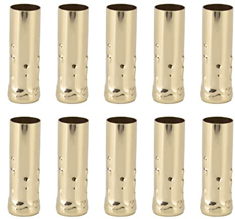 10 Stück E14 Galvanik Eisen Kerzenhalter Rohre für Kristall Kronleuchter, Kerzenlichter und Beleuchtung DIY S-Gold