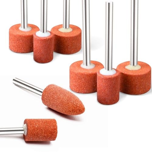 42Pcs Grinding Polishing Head Abrasive Stone, Mounted Grinding Stone Set Compatible with Dremel Rotary Tool Accessories, Sanding Drill Bit with 3mm(1/8) Shank for Grinding Stone Jade Mold Metal