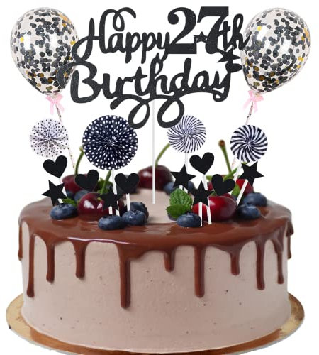 Tortendeko 27 Geburtstag Deko Kuchen Topper 27 Kuchen Deko 27 Geburtstag Mann Happy Birthday 27 Tortendeko 27 Jahre Mann Frau Kuchendeko 27. Geburtstag Mann Schwarz Tortendeko 27. Geburtstag Mann Frau