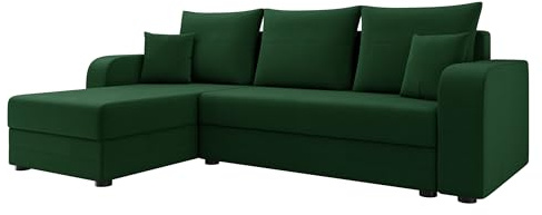 Mirjan24 Ecksofa Nolatio, Eckcouch, L-Form Couch für Wohnzimmer, Sofa mit Bettkasten und Schlaffunktion, Ottomane Universal, 3 Sitzer Polsterecke mit Bettfunktion (Manila 35)
