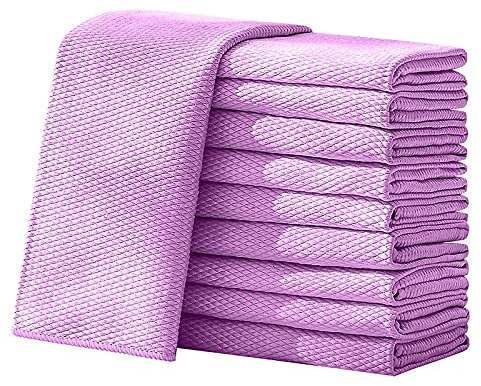 Hopbucan 10 StüCk Fisch Schuppen Mikrofaser Reinigung TüCher - Polieren Von Reinigung TüChern 40X50 Lappen Super Wasser Absorbierbare HandtüCher - Lila
