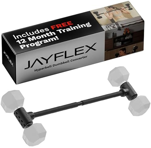 Jayflex Hyperbell Bar - Convert Dumbbells to Barbell Set for Home Fitness - Adjustable & 200 lb Capacity Weight Barbell for Weight Lifting
