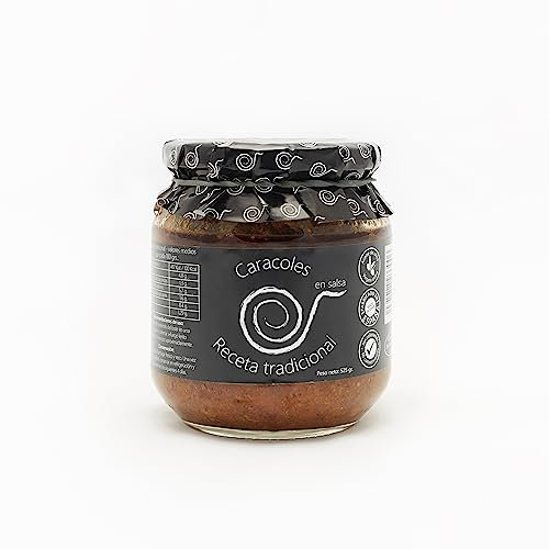 Schnecken in Soße. Gekochte Schnecken 550gr. Familiäres, hausgemachtes und handwerkliches Rezept. Geschmorte Schnecken. Gourmet-Konfitüren. Escargots Gourmet. 100 % in Spanien hergestellt.