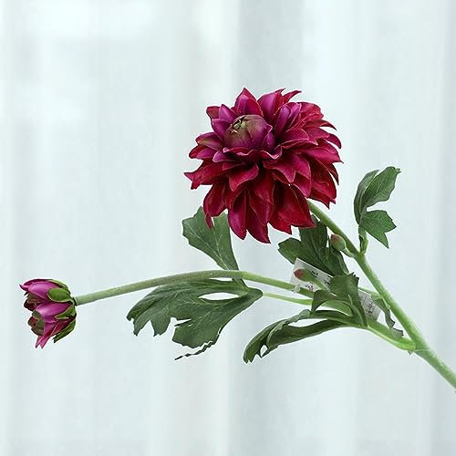 PEKNUX 3 Pcs Künstliche Blumen Zwei Feuchtigkeitsspendende Dahlien-Hochzeitssimulationsblumen Für Zuhause, Fenster, Bonsai-Dekoration, Dekorative Kunstblumen
