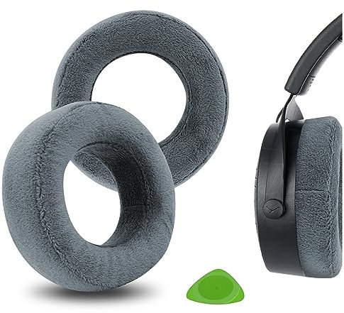 Geekria Comfort Ersatz-Ohrpolster für Beyerdynamic DT 700/900 PRO X Kopfhörer, extra dick, Velours, Ersatzteile (grau)