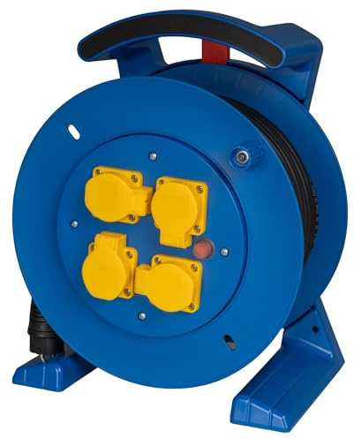 Jumbo-Kabeltrommel 2.0 30m H07RN-F 3G1,5 qmm schwarz 4 Schutzkontakt-Steckdosen