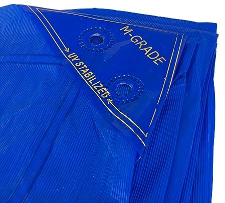 impact resistant LLDPE waterproof tarpaulin/ground sheet high tensile strength in IMPERIAL BLUE premium Linear Low-Density Polyethylene (4m x5m)