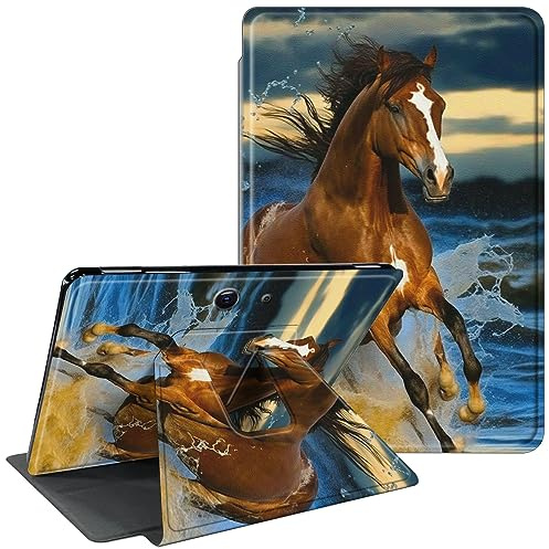 CGFGHHUY for Microsoft Surface Pro X Case 13 inch 360 Degree Rotating Stand Smart Cover with Auto Wake Sleep Tablet Case for Microsoft Surface Pro X 2020 - Horses Running