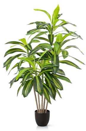 PASCH® Drachenbaum Kunstpalme groß (120 cm) - Langlebig & Naturgetreu | Realistische Kunstpflanzen groß | Künstliche Pflanzen groß | Palme künstlich | Künstliche Palme für natürliches Ambiente