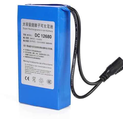 Rechargeable Battery DC 12V 6800mAh 12000mAh Portable Lithium Polymer Battery, with Charger (Blue 12000mAh)
