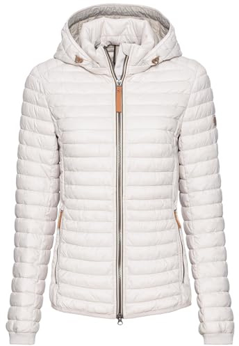 camel active Damen Leichte Steppjacke mit Kapuze | Winddichte und wasserabweisende Übergangsjacke mit 2-Wege-Reißverschluss und abnehmbarer Kapuze