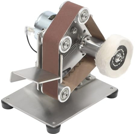 Levigatrice per lucidatrici, mini levigatrice a nastro con 10 nastri abrasivi e disco lucidante, affilacoltelli da 150 W, regolazione della velocità, massimo 10000 RPM