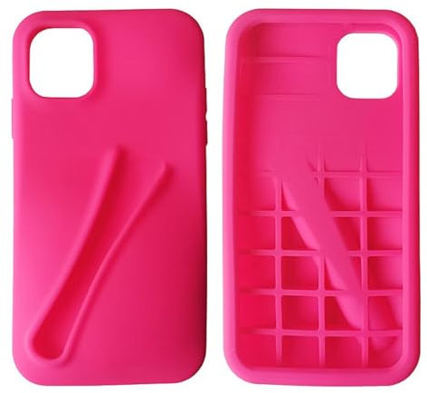 Lip Gloss Holder Case for iPhone 13, Stylish Silicone Lip Gloss Case for Women & Girls (Rose)