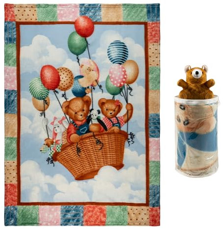 DREAM HAVEN: Copertina Neonato in pile, Coperta bambino perfetta come idea regalo in sei diverse fantasie, Coperta Bambina 140x100 adatta a Lettino, Culla e Passeggino con simpatico Orsetto in Omaggio