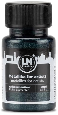 LM-Kreativ Metallika for Artists Peinture acrylique métallisée 50 ml Bleu foncé Pour projets créatifs sur bois, toile, céramique Très couvrante, résistante à la lumière, pour artistes et loisirs