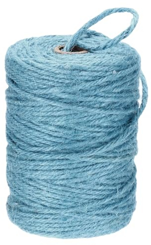 sourcing map Natural Jute Twine String 328ft x 3mm Long Strong Twine Rope for Arts Crafts Ribbon Gift Wrapping Packing Christmas Wedding, Blue