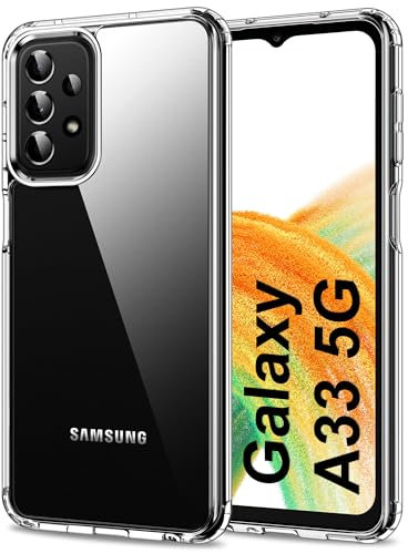 HOOMIL Crystal Clear Hülle für Samsung Galaxy A33 5G, Anti Gelb Durchsichtig Handyhülle Stoßfest Schutzhülle - Transparent